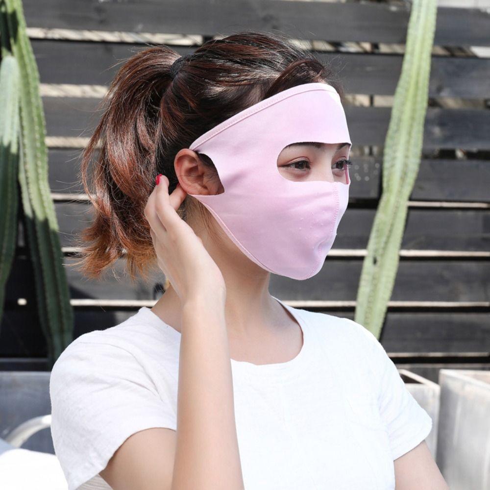 Anti-UV Face Gini Mask Outdoor Face Shield Driving Face Cover Ice Silk Sunscreen Mask Driving