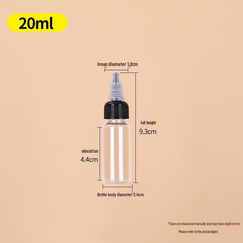 Transparent PET Squeeze Bottle with Pointed Mouth - Available in 30ml, 100ml, and 500ml Sizes