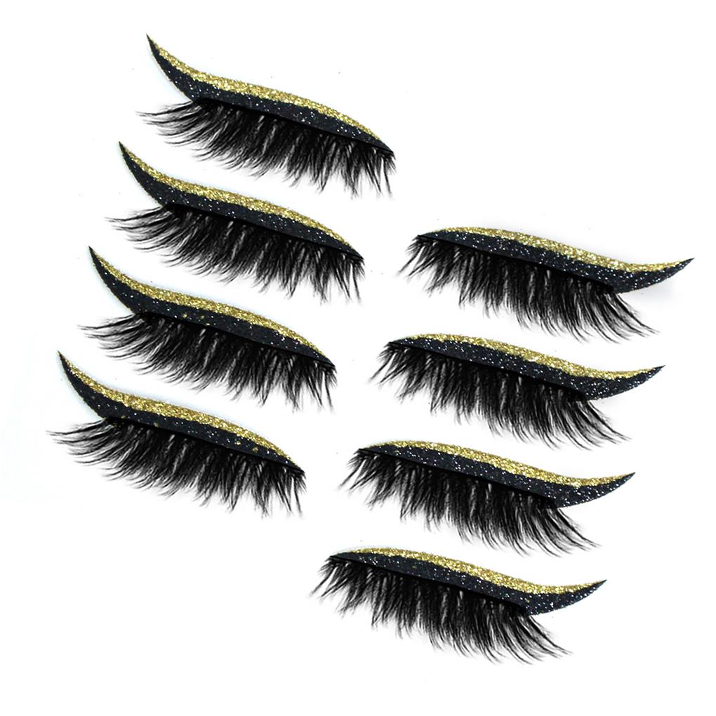 

4 Pairs Eyeliner Decal Eyelash Sticker Convenience Long-lasting Dating Prop Multipurpose Makeup Tool Women Supplies type 7
