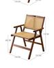 Vintage Style Portable Foldable Rattan Chair with Backrest for Home, Balcony, and Outdoor Leisure