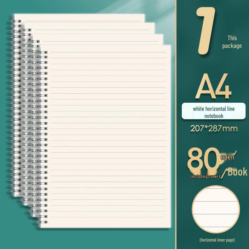 Quaderno B5 Ispessito con Copertina Laterale in Griglia A5 e Righe o Diario A4 Vuoto