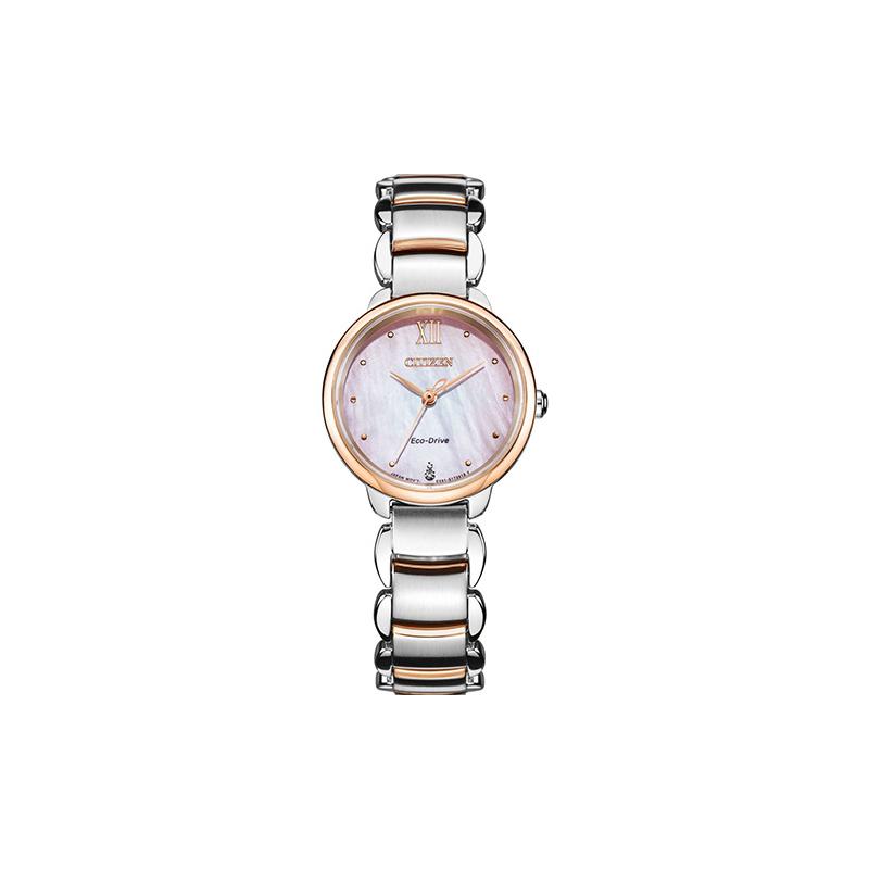 

CITIZEN Eco-Drive Series 50 Meters Waterproof Solar Quartz Steel Strap Women s Watch Gold Dial EM0924-85Y синій