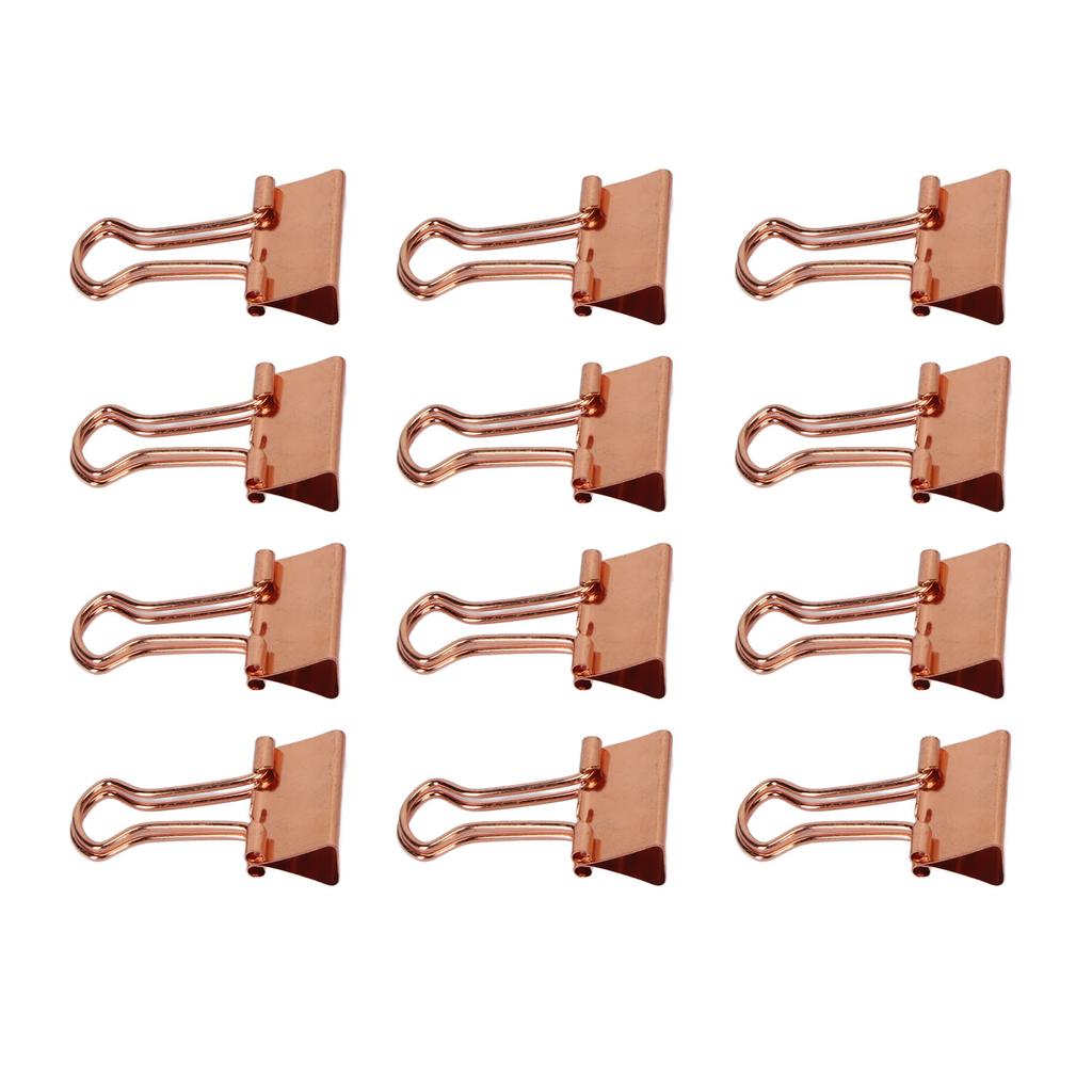 Clips Metal Hollow Long Tail Small Paper Clamps for Documents Tickets Gold 12pcs