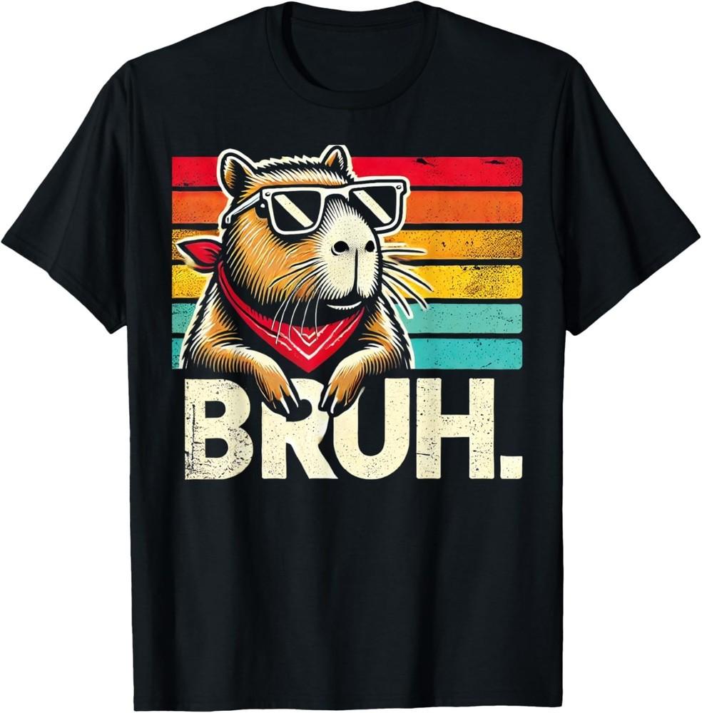 Gaming Capybara Bruh Retro Vintage Funny BRUH Unisex T-Shirt Unisex T-Shirt M