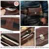 Genuine Leather Waist Phone Bag for Men Full Grain Leather Fanny Bag Waist Pack 6.9" Phone Pouch for iPhone 16 17 Pro Max