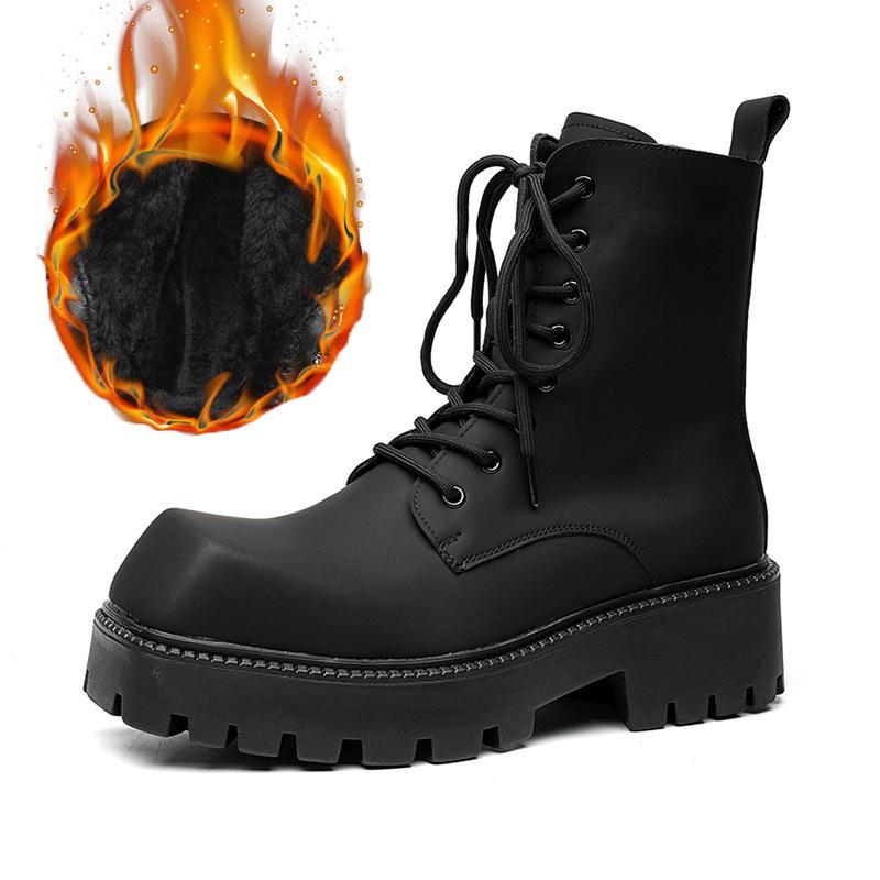 

мужская мода хип-хоп рок платье платформа ботинки дизайнерские туфли с квадратным носком ковбойские ботинки из натуральной кожи крутые высокие мотоциклетные боты 275