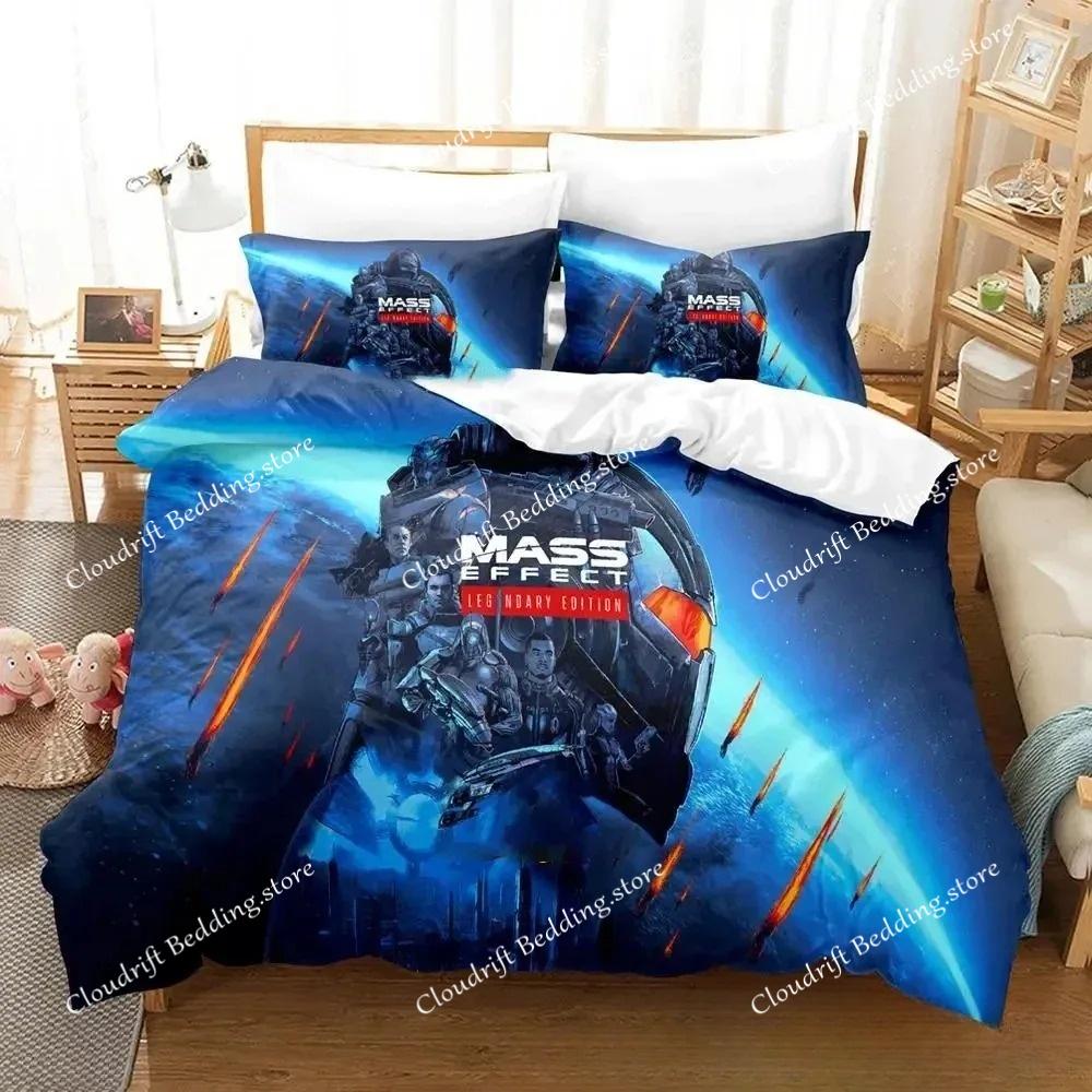 Stampa 3D Gioco Mass Effec Set Letto Ragazzi Ragazze Singolo Matrimoniale King Size Copripiumino Federa Letto ragazzi Adulto Tessile per la casa