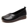 Fashion 2024 Woman Casual Round Toe Low Heeled Shoes Genuine Leather Flats Female Shoes Elegant Ballerina Soft Soled Flat Shoes