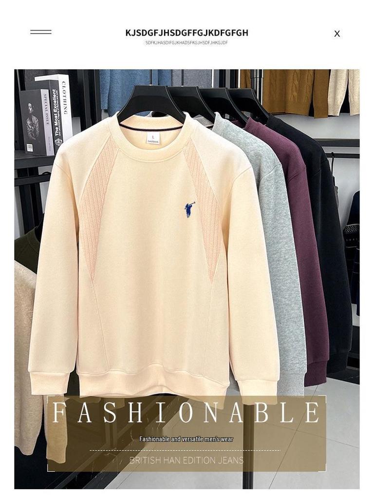 Men's Autumn 2025 Long-Staple Cotton Drop Shoulder Hoodie - Trendy Loose Fit, Long Sleeve