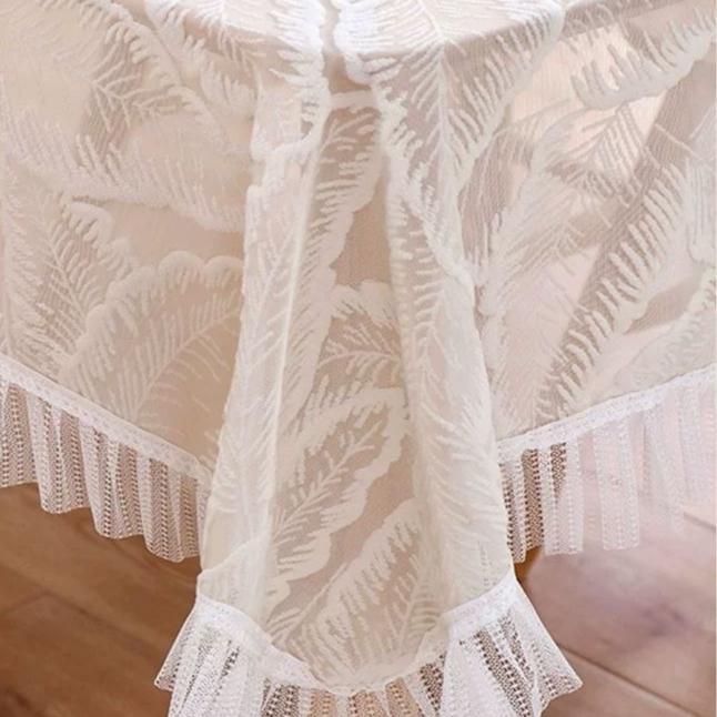French Pastoral Lace Tablecloth Hollow Out Coffee Table Dust Cover Photography Background Mat Homestay Decoration Tabletop Towel