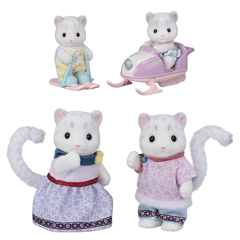 

кукла sylvanian families [семья снежного барса] сертификация FS-55 ST отметка 3 года и старше игрушки кукольный дом компания Sylvanian Families epoch
