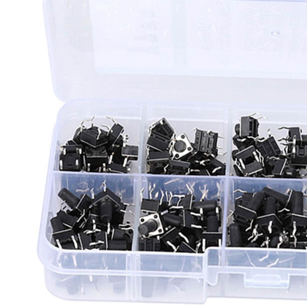 200PCS 6x6mm Micro Momentary Tact Switch 10 Values Button Switch Assortment Kit PCB Assembly