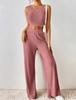 2023 European & American Spring Knit Vest & High Waist Pants Set