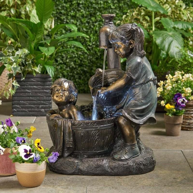Outdoor Garden Decoration Creative Boys and Girls Sculpture Garden Ornaments Resin Crafts Gardening Halloween Gifts Home Decor