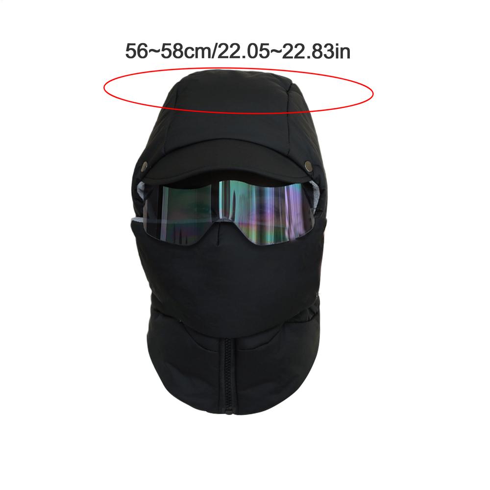 Bomber Hat 4-in-1 Warm Hat Russian Cap With Hood Earflap Goggles For Men Women Winter Cold Weather Cycling Christmas