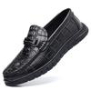 The First Layer of Cowhide Spring Leather Shoes Men's Shoes Men's Business Casual Shoes Summer Crocodile Pattern One Pedal Doudou Shoes Board Shoes