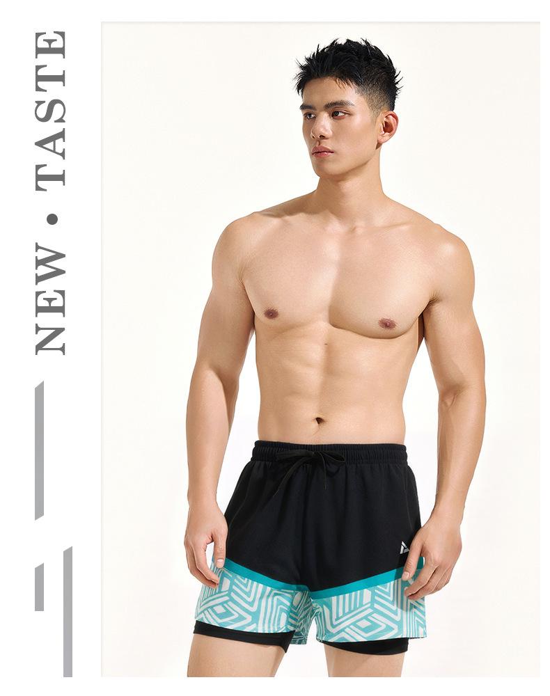 Men's Quick-Dry Double Layer Swim Trunks - Anti-Embarrassment Beachwear