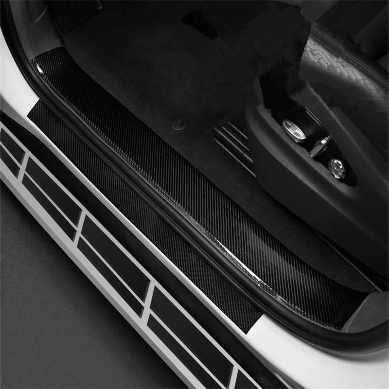 Nano Carbon Fiber Car Sticker DIY Paste Door Sill Protector Bumper Tape Car Protector Strip Waterproof Protection Film 3/5/7/10M