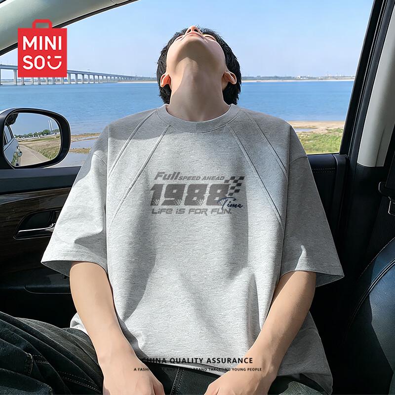 MINISO Men s Deconstructed Mamba Cotton T-Shirt XL хизер серый