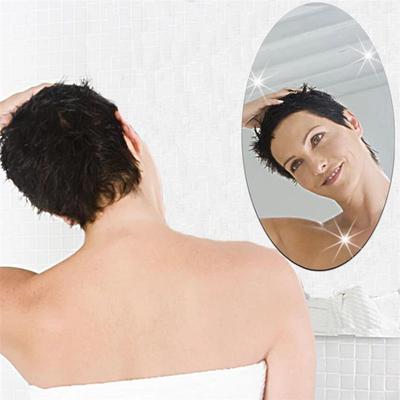 HD Anti Fog Wall Mirror Sticker Elliptic Acrylic Wall Mirror Self Adhesive Shatterproof Non Glass Safety Mirror Sheets Mirror