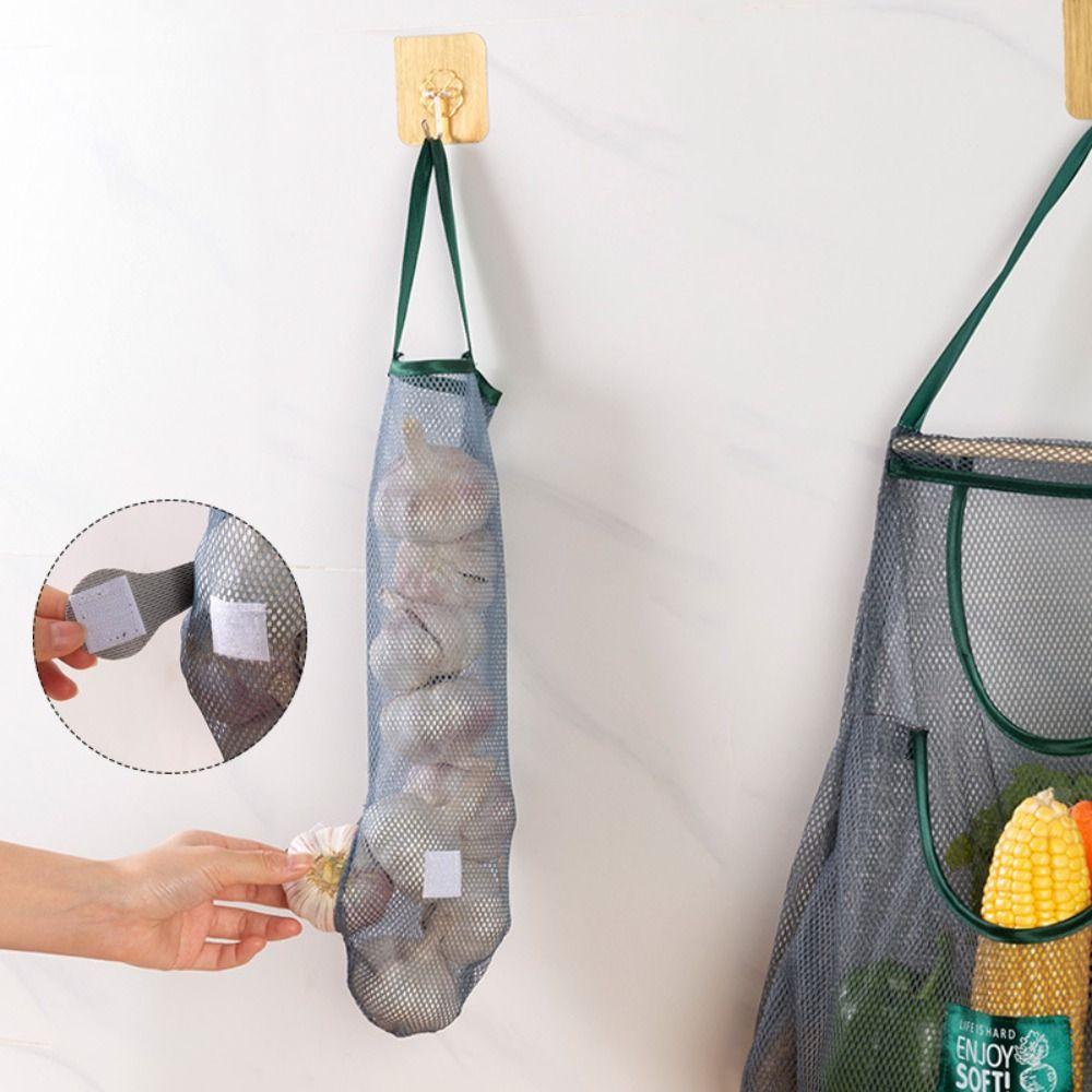 Gadget Home & Living Drawstring Mesh Bag Storage Mesh Pouch Fruit Vegetable Bags Hanging Pocket