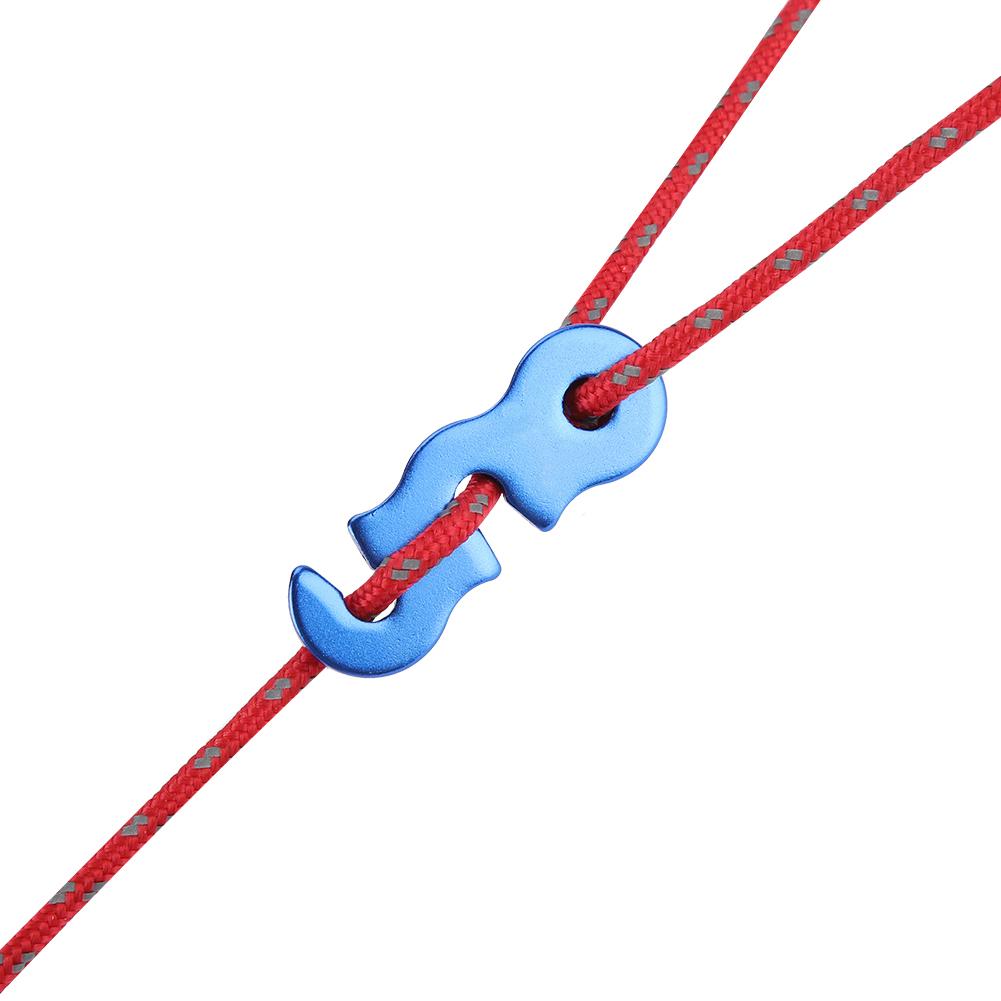 4pcs Set Reflective Tent Wind Rope Camping String Guy Line with S Ring Buckle Hook(Red)
