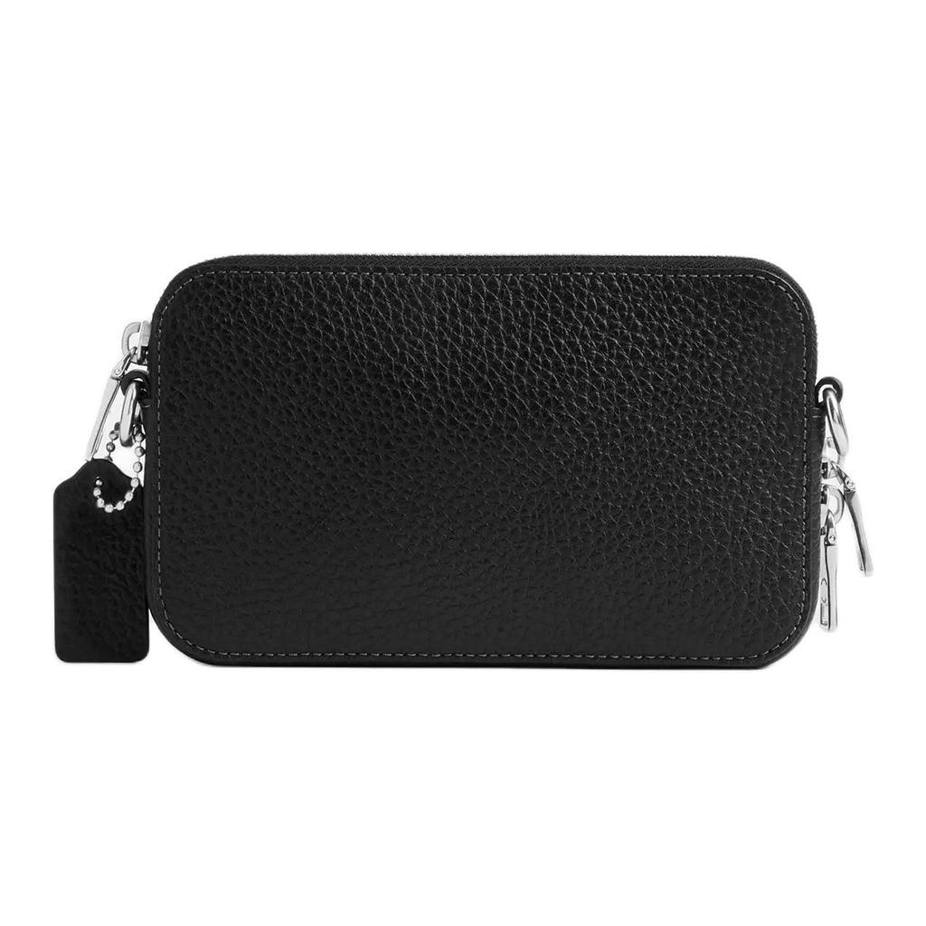 Coach 19 Clinton Logo Pebble Leather Crossbody Bag Small Men Bags Black CEB30-BLK