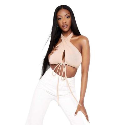 Missy Empire Womens/Ladies Wrap Halter Neck Crop Top