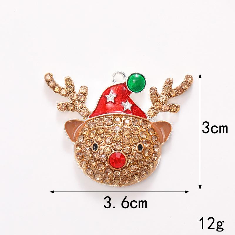 1 Stück Zinklegierung Weihnachtsmann Elch Hirsch Diamant Emaille Anhänger Weihnachten DIY Dekoration Kinder Handarbeit Produkte Partygeschenke