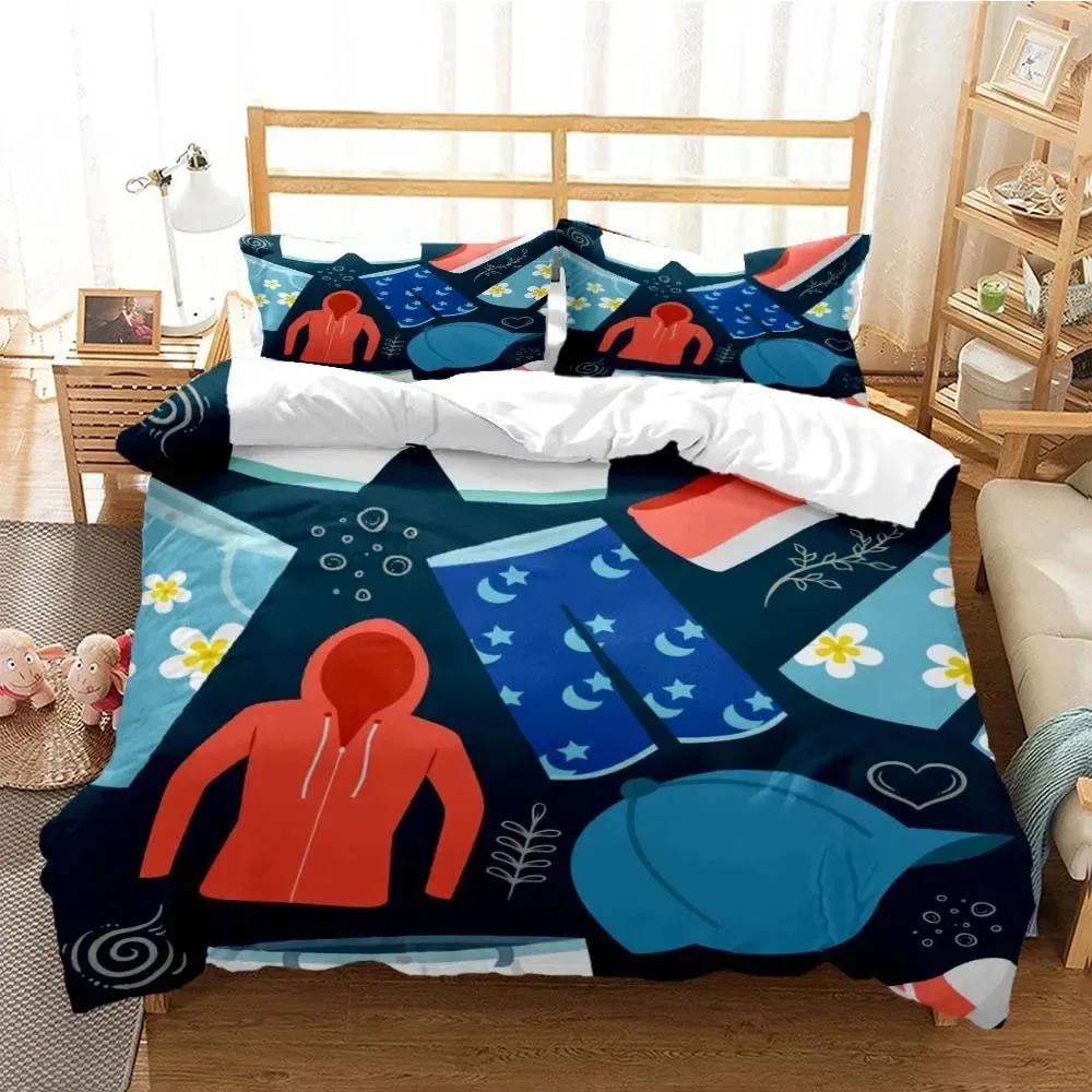 Cartoon Cute Print Digital Print Polyester Bedding Sets Boys Covers Boys Bed Linen Set Teens Bedding Set