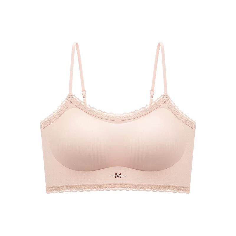 Traceless Beautiful Back, Small Suspenders, Invisible Liquid Foundation Underwear, Women's Integrated Fixed Cup Tube Top,vest, Thin Shoulder Strap Bra