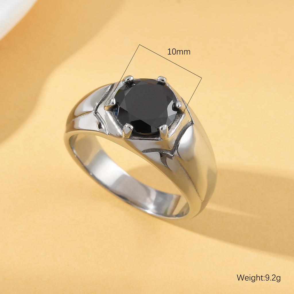 A3487 Men's High Quality 316LStainless Steel Onyx Watchband Rings Classic  Trend Jewelry Product