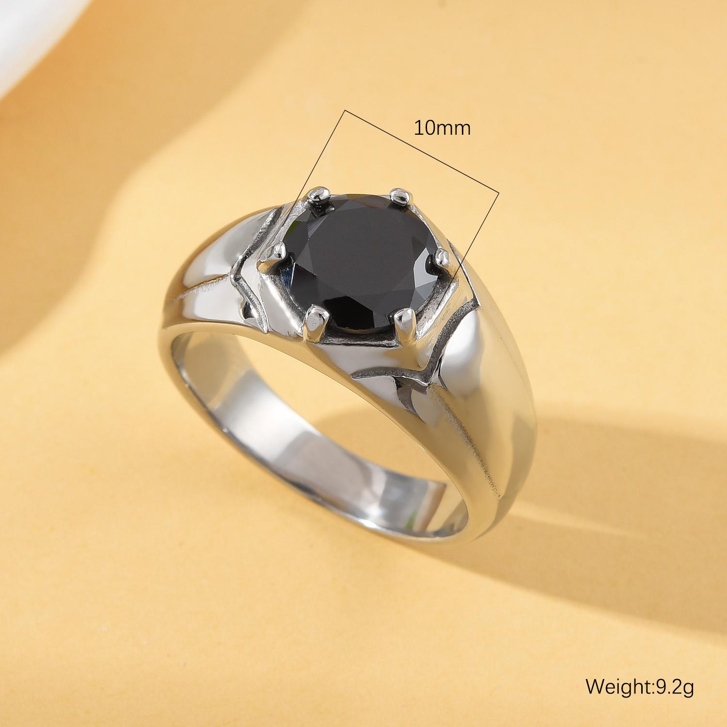 

A3487 Men s High Quality 316LStainless Steel Onyx Watchband Rings Classic Fashion Trend Jewelry Product 11 чорний