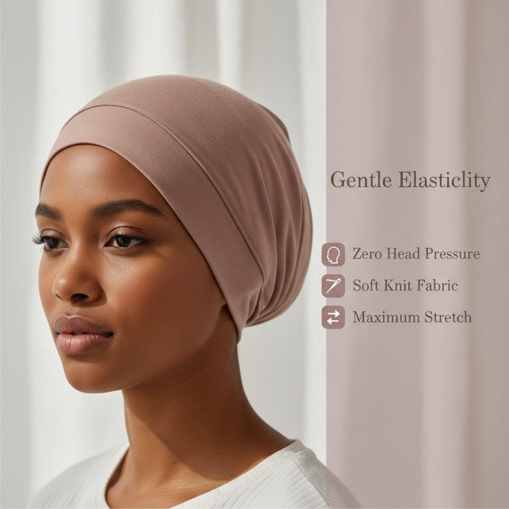 Breathable Headscarf Hat Adjustable Muslim Bonnet Fashion Accessories Inner Caps  Muslim Women