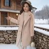 Korean Style Loose Fit Woolen Coat with Cotton Padding - Mid-Length & Slimming Design