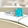 Gesi En Jewelry: European & American Style Gem-Inlaid Open Square Ring for Women