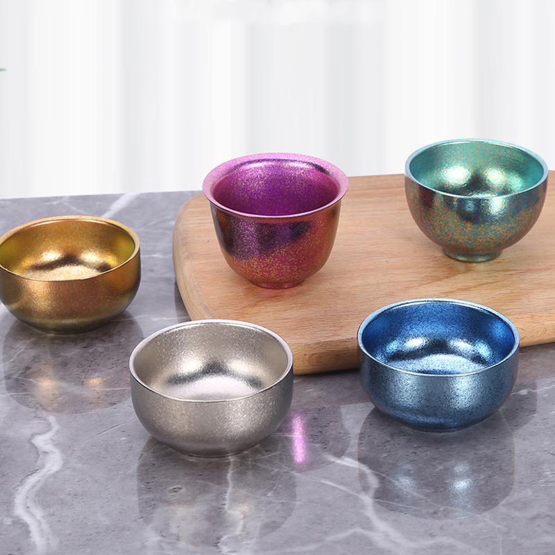 Pure Titanium Small Tea Cup Coffee For Outdoor Portable Camping Coffee And Tea Tableware Brewing Hiking Tea Cup Teapot