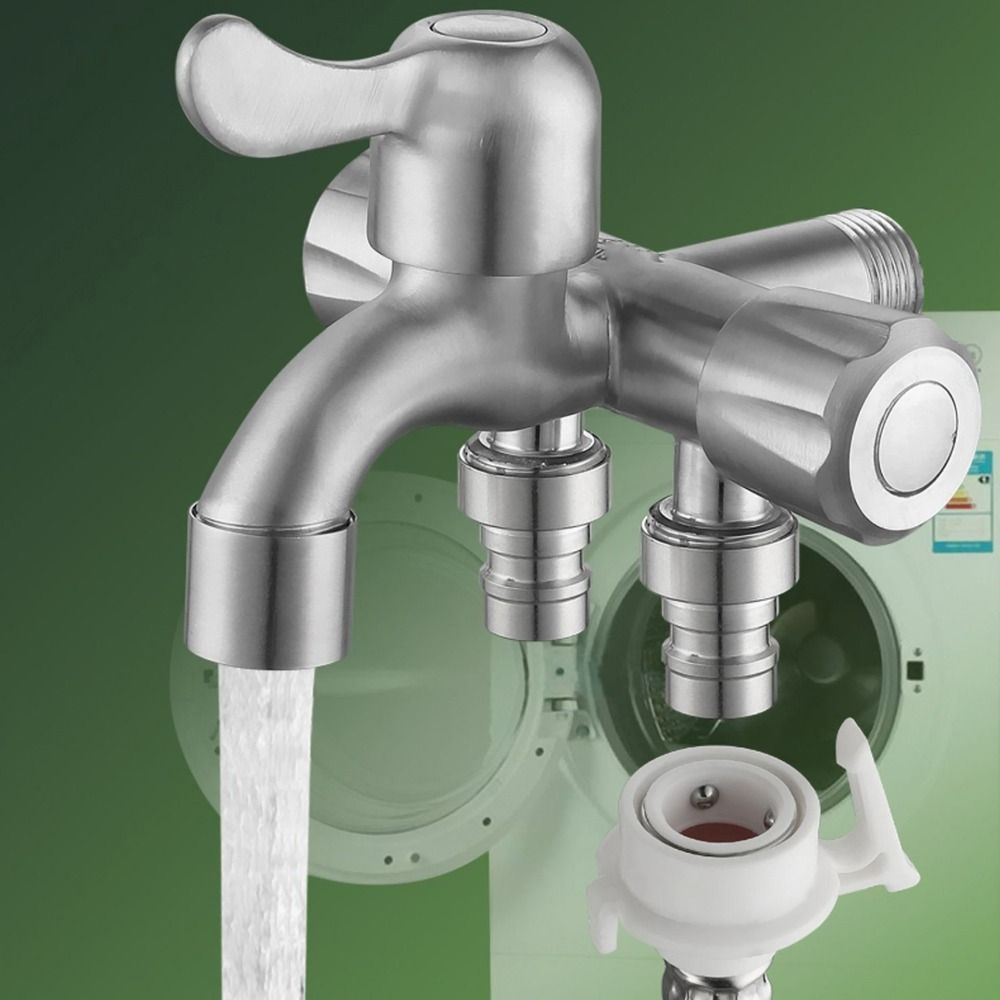 With Tape Stainless Steel Faucet with Washing Machine Outlet Angle Valve Faucet Toilet Diverter