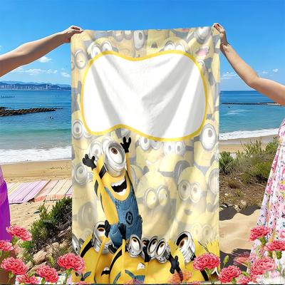 Minions Print Beach Towel, Versatile Lightweight Absorbent Beach Towel for Pool Surf Yoga Bathroom, Perfect Birthday Holiday Gift