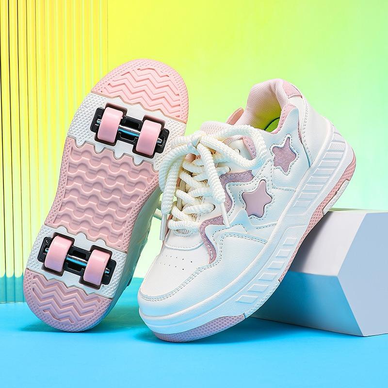 Children's runaway shoes direct four-wheel pulley shoes single-wheel deformation shoes students new wheels shoes