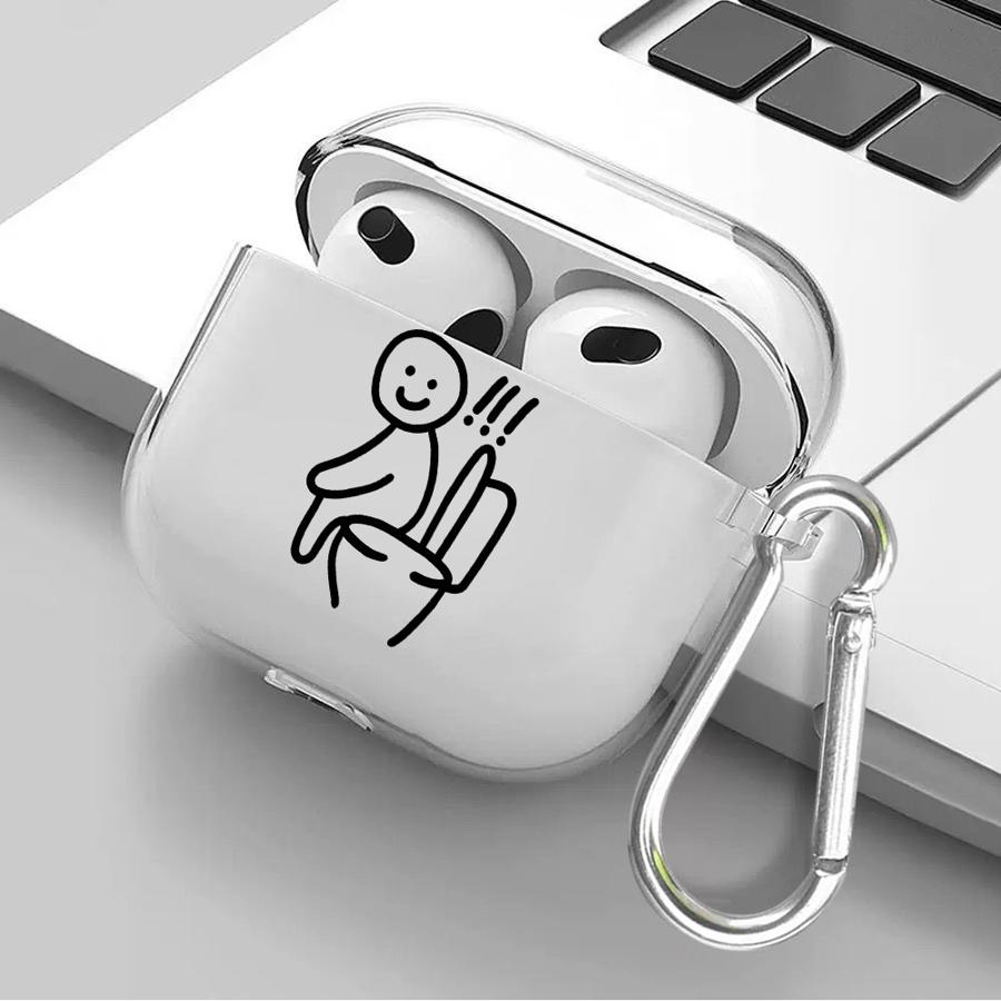 Cartoon Matchman Case For Airpods 2 1 Pro2 4 3 Pro3 Pro Clear Earphone Cases Cover