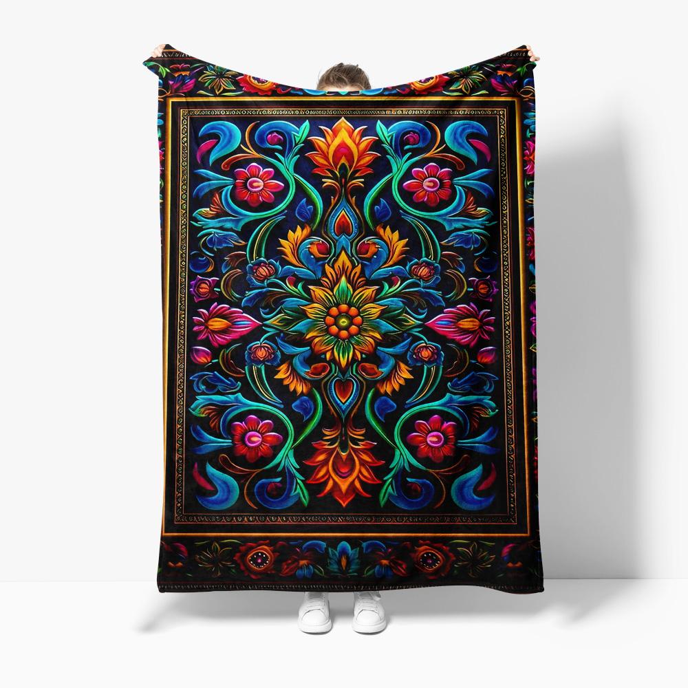 

Vibrant Colorful Paisley Ethnic Throw Blanket Sofa Bed Decorative Cushion Cover Bedspread Gift 75x100cm