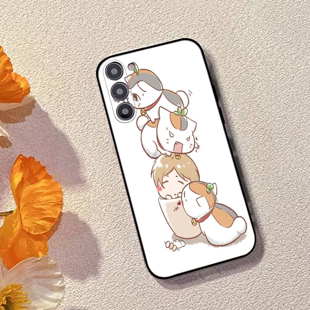 Natsume Book Anime Natsume Phone Case Black Silicone Soft For Samsung Galaxy A73,A72,A71,A70,A53,A52,A51