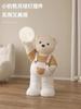 Creative Cute Bear Statues Large Floor Tray Storage Ornaments Interior Figurine Nordic Home Decor Objects Decorative Side Table