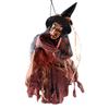 Halloween Hanging Witch Scary Creepy Flying Screaming Witch Voice Touch Control with Red LED Light Ornament Halloween