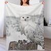 Owl In the Snow Throw Blanket Mens Soft Warm Throw Blanket for Couch