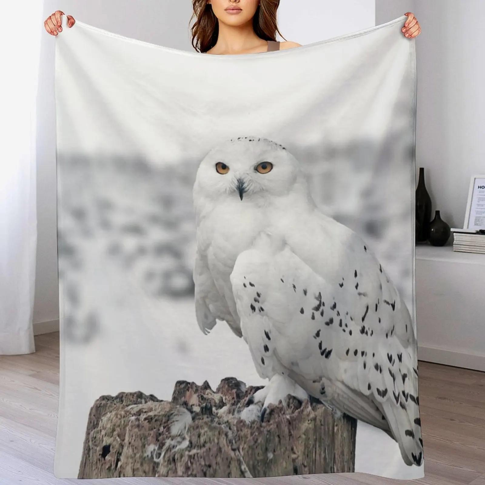 owl in the snow Throw Blanket Mens Soft Warm Throw Blanket for Couch 102x76cm(40x30in)