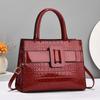 Stylish Crocodile Pattern Soft Leather Handbag For Women With Versatile Colors And Mid-soft Structure