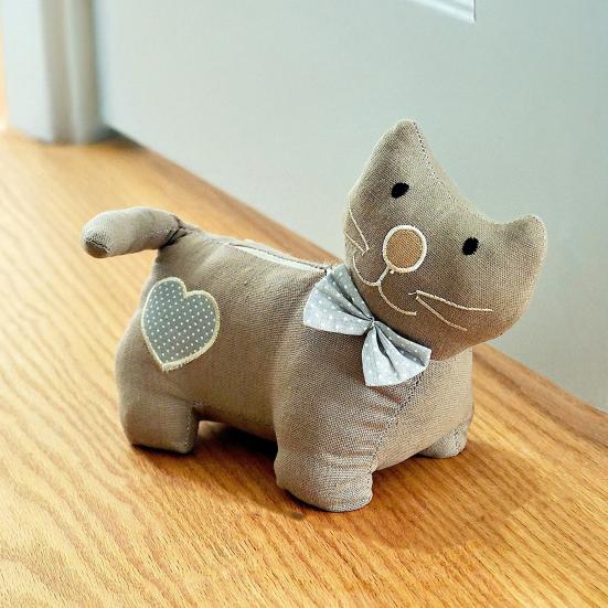 Stoff Katze Dekorativer Türstopper Cartoon Kätzchen Beschwert Innen Türstopper Winddicht Zuhause Büro Boden Stofftier Türstopper