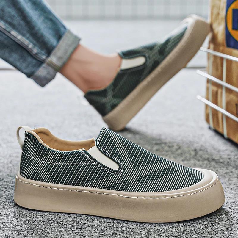 Тканевые повседневные лоферы-кроссовки мужские кроссовки для спорта и отдыха на платформе — фото 5